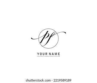 PF Initial beauty monogram logo vector