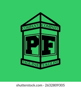 PF Initial Explore this unique collection of alphabet house logos, featuring stylish letter combinations inside a geometric house outline. Perfect for branding, graphic design projects