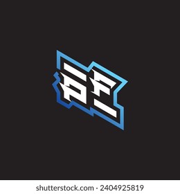 Equipo de juegos inicial PF, youtube, twitch y el logotipo de la ilustración de clipart