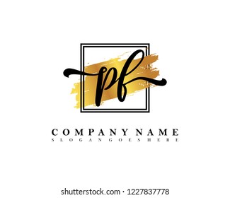 PF Initial handwriting logo concept