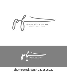 PF Initial letter handwriting and signature logo.