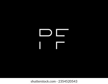 Diseño inicial del logotipo PF y logotipo minimalista