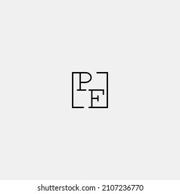 PF initial logo in line concept in high quality professional design that will be best for companies