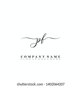 PF Initial luxury handwriting logo vector