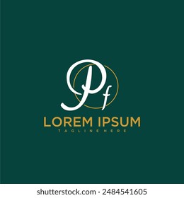 Monograma inicial de PF para logotipo de belleza y negocios