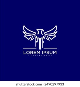 PF initial monogram for business logo with eagle image