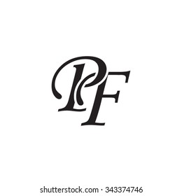 PF initial monogram logo