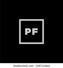 PF initial monogram logo with creative square style design