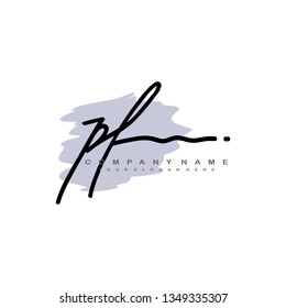 PF initial signature logo. handwriting logo template vector,