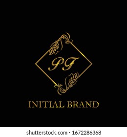 PF Initial wedding logo template vector	