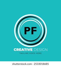 PF letter logo creative design. PF unique design. Vector illustration
