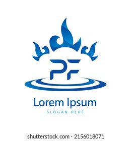 PF Letter Logo Design. Creative Modern PF Letters Icon Illustration vector