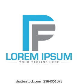Design des Logos für PF-Buchstaben, kreatives und einzigartiges Logo