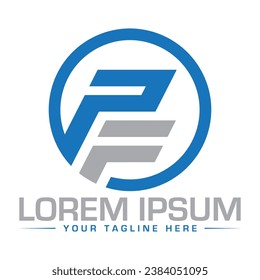 Diseño de logotipo de carta PF Diseño de logotipo creativo y único