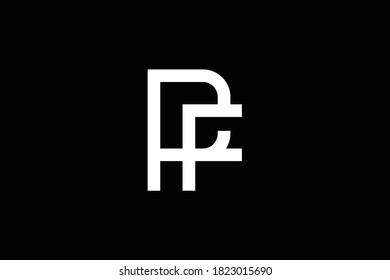 Diseño del logo de la carta PF sobre fondo de lujo. Concepto del logotipo de la letra de monograma FP Diseño de iconos PF. Diseño de iconos de letras blancas profesionales y elegantes en el fondo negro. FP PF F P