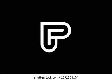 PF letter logo design on luxury background. FP monogram initials letter logo concept. PF icon design. FP elegant and Professional white color letter icon on black background.