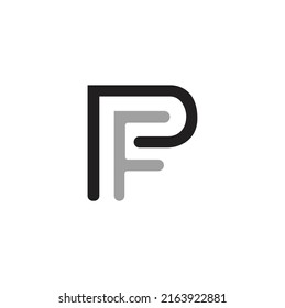  PF letter logo design vector