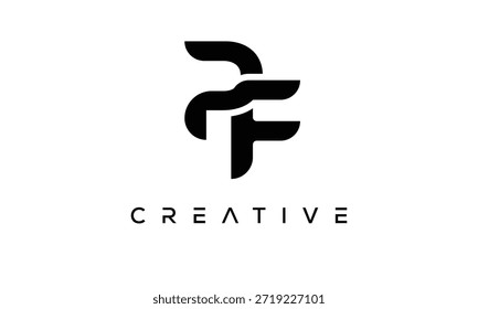 Letra PF Monograma Logo para identidade de marca criativa moderna