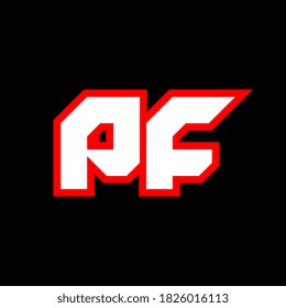 PF logo design, initial PF letter design with sci-fi style. PF logo for game, esport, Technology, Digital, Community or Business. P F sport modern Italic alphabet font. Typography urban style fonts