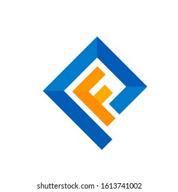 pf logo design simple modern template