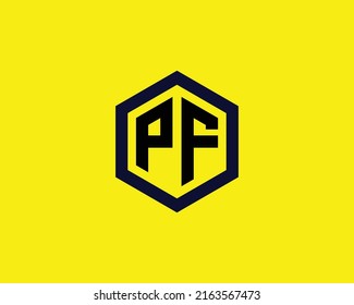 PF logo design vector template