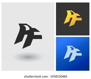 PF logo monogram letter shape modern gold in gradient for clean modern company simple identity, apps concept template