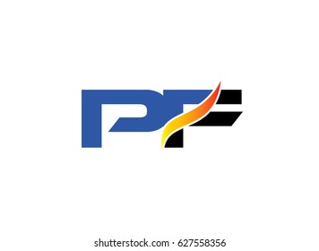 PF Logo. Vector Graphic Branding Letter Element
