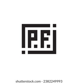 PF minimalist geometric symbol logo in high quality professional design that will print well across any print media