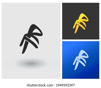 PF monogram initial letter gradient logo vector with mobile apps concept          