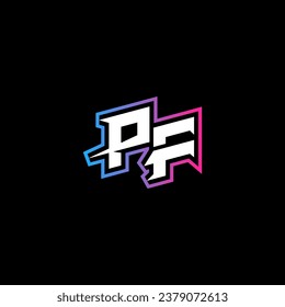 PF monogram logo design with abstract shape concept in vector