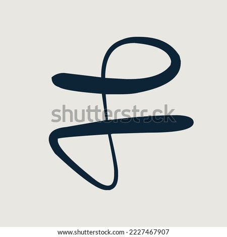 PF monogram logo.Calligraphic icon.Script letter p, letter f.Lettering sign isolated on light background.Signature alphabet initials.Handwritten style abstract characters.