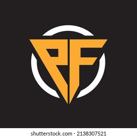 PF Monogram of two letters PF Simple minimal logo design. Vector illustration template.