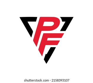 PF Monogram of two letters PF Simple minimal logo design. Vector illustration template.