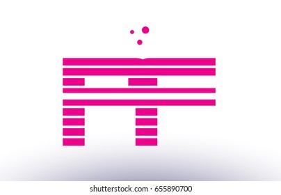 pf p f alphabet letter logo pink purple line stripe company design template creative abstract vector