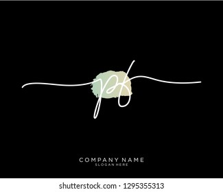 PF P F Initial handwriting logo template