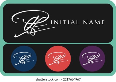 Pf P f initial handwriting Pf initial handwriting signature logo template vector hand lettering for designs or for identity