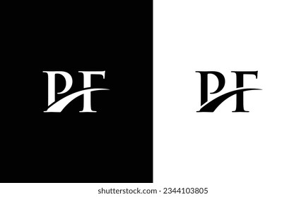 PF, P or F Initial Letters Logo Monogram Vector Template