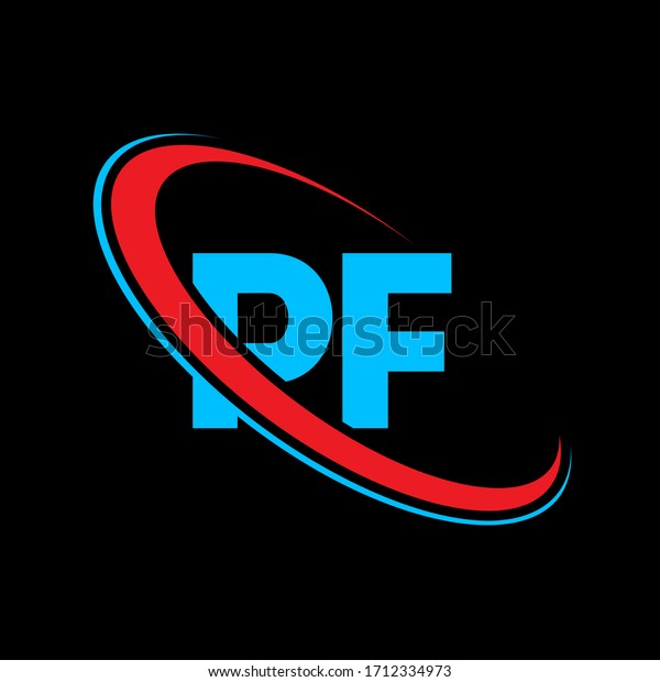 Pf P F Letter Logo Design Stock Vector (Royalty Free) 1712334973