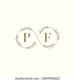 PF wedding infinity in elegant monogram with high quality professional design that will print well