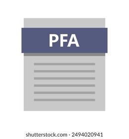 Icono de archivo PFA ilustrado en el fondo