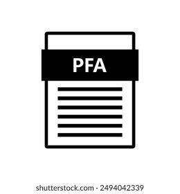 Icono de archivo PFA ilustrado en el fondo