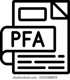 Design do vetor de ícone de linha da PFA