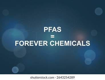 PFAS Forever Chemicals Molecular Structure Background. PFAS equals forever chemicals. persistent chemical compounds. Forevers chemicals concept. Dangerous chemicals substances. Vector illustration
