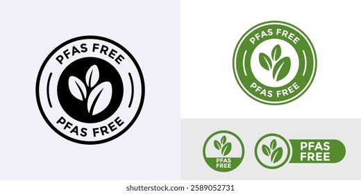 PFAS Free circle logo badge design. Suitable for information and product label