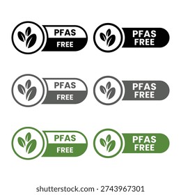 PFAS Free circle logo badge design. Suitable for information and product label, PFAS Free icon set. PFAS Free logo, label, badge, symbol, emblem, stamp, black, line, vector .