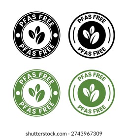 PFAS Free circle logo badge design. Suitable for information and product label, PFAS Free icon set. PFAS Free logo, label, badge, symbol, emblem, stamp, black, line, vector .