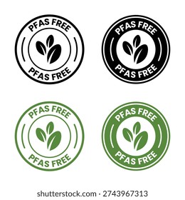 PFAS Free circle logo badge design. Suitable for information and product label, PFAS Free icon set. PFAS Free logo, label, badge, symbol, emblem, stamp, black, line, vector .