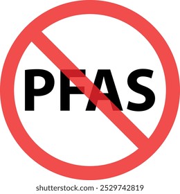 Pfas free icon, sign. Vector illustration