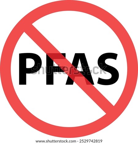 Pfas free icon, sign. Vector illustration