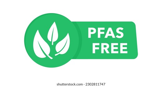 PFAS free label icon symbol. Proper nutrition, ealthy eating. Vector